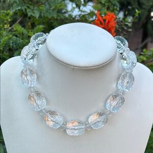 Graziano Clear Faceted Lucite Necklace